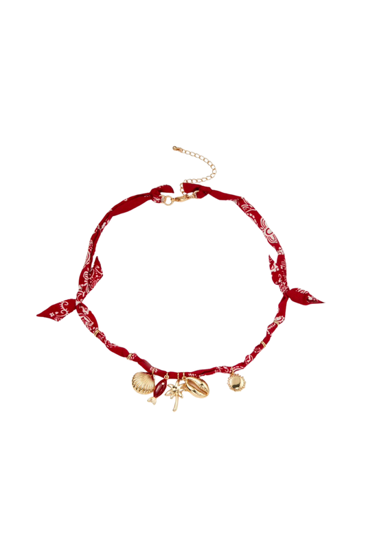 RED SHELL & FISH NECKLACE